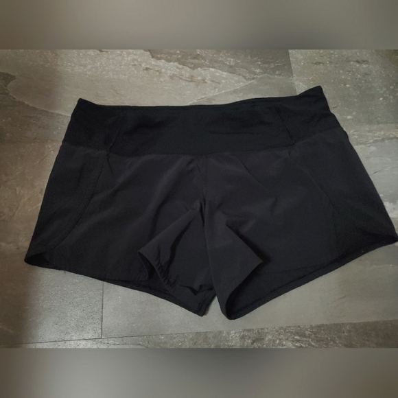 Lululemon Run Times Short II. Black, Two Tones. 4" Inseam. Built In Liner. 10. - Picture 2 of 13